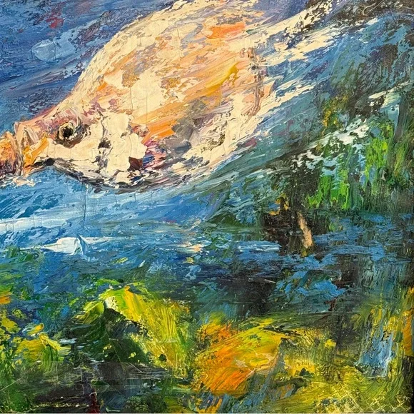 🆕 “Koi Serenity” Orig Oil Painting on Canvas Signed by Artist 🧑‍🎨 Harmony - Picture 15 of 16